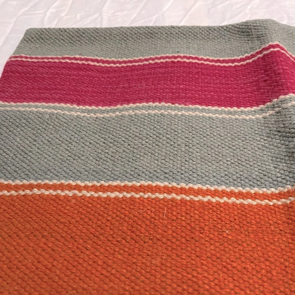 New Pottery Barn Bold Stripe Kilim Lumbar Pillow Cover, 14 X 36”